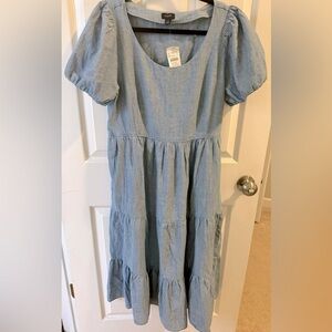 NWT jcrew chambray denim midi dress size 12